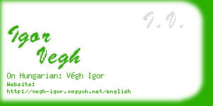 igor vegh business card