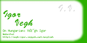 igor vegh business card